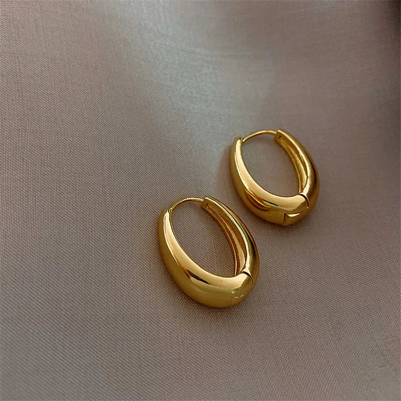 Metal Hoop Earrings For Woman Fashion