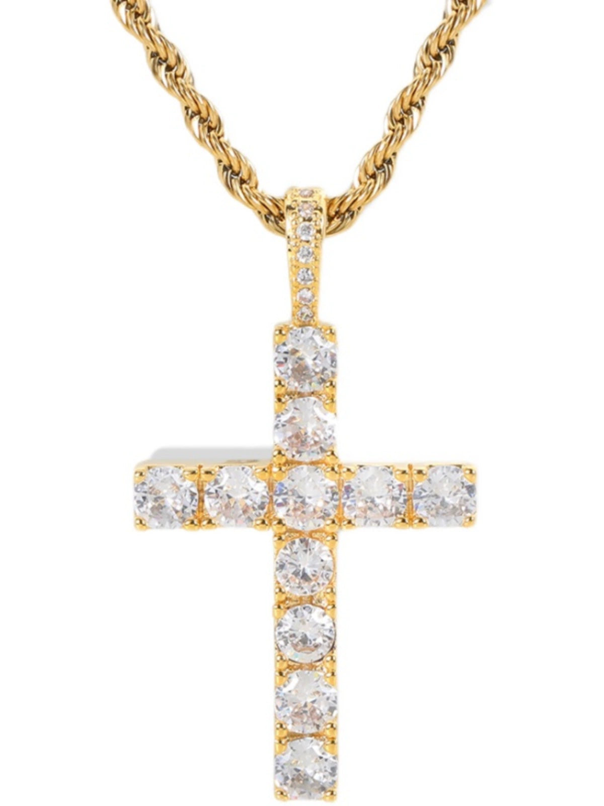 Fashion Ice Solid Cross Hip Hop Pendant Diamond