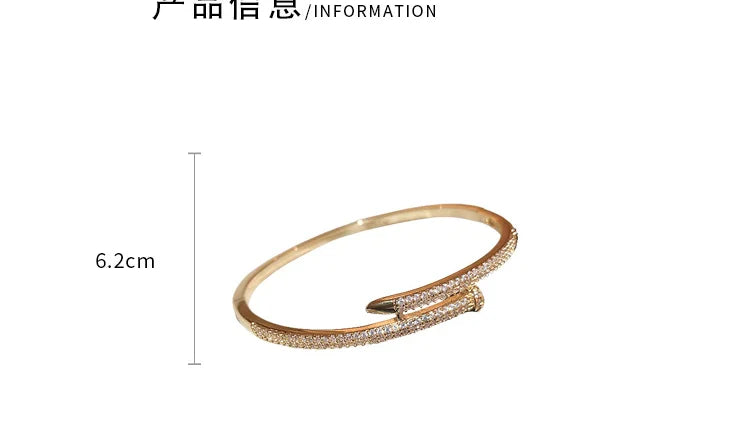 Luxury Bracelet Elegant Fashion Europe and America Simple Shiny Bracelet Women's Party Female  Jewelry