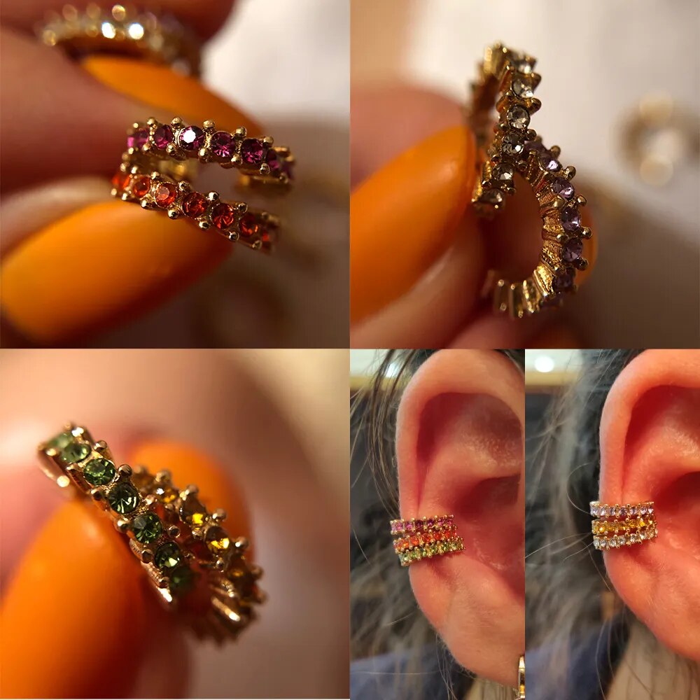 Aretes en forma de C (Ear cuff) Variedad zirconia