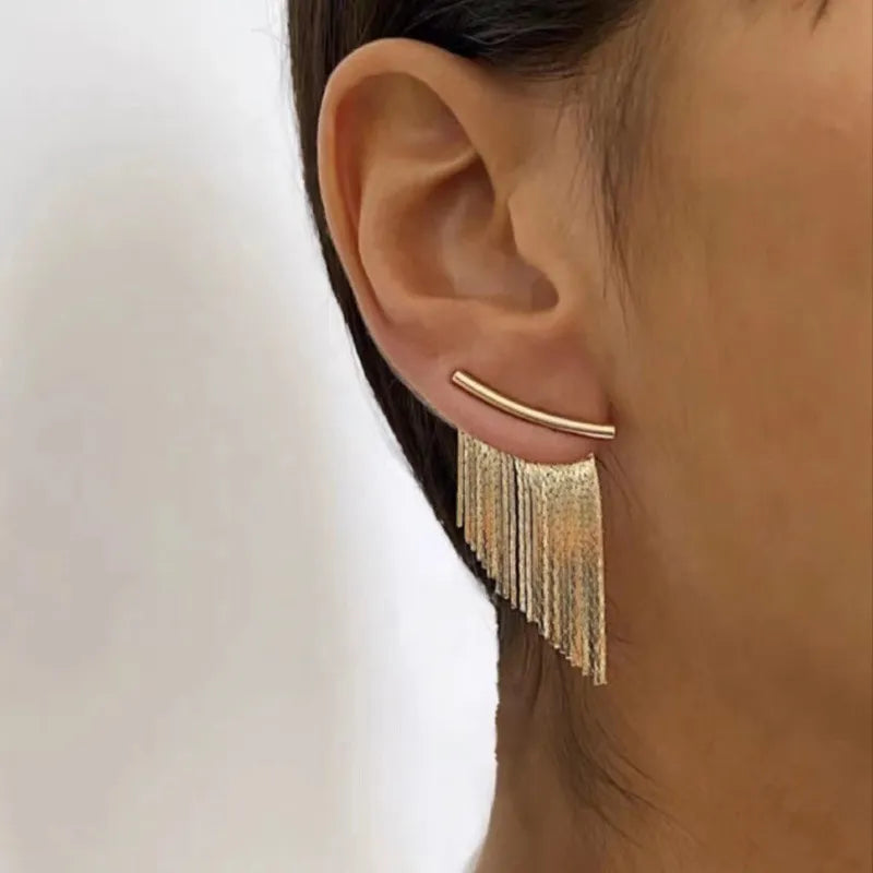 Earring Long Gold