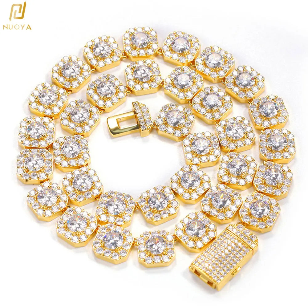 Hip Hop Jewelry Clustered CZ Tennis Chain Iced Out AAAA Cubic Zircon Stones Necklaces For Women High end luxury Rapper jewellery